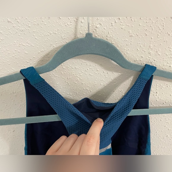 Outdoor Voices Apex Bra in Gulf - Blue Two Tone Heathered Sports Bra - Picture 11 of 14